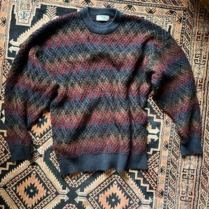 Classic Multicolor Patterned Men's Crewneck Sweater